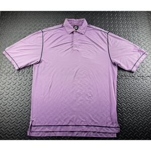 Footjoy Polo Shirt Adult Large Pink Striped Short Sleeve Golf Golfing Casual Men